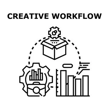 Creative workflow process optimizing project development vector イラスト素材