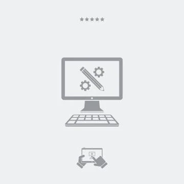 Creative working flat icon Stock Illustration