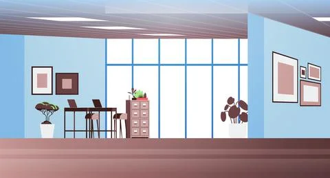 Creative workplace modern cabinet empty no people office interior contemporary Stock Illustration