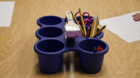 Creative workspace for art and craft activities Stock Footage 311944407