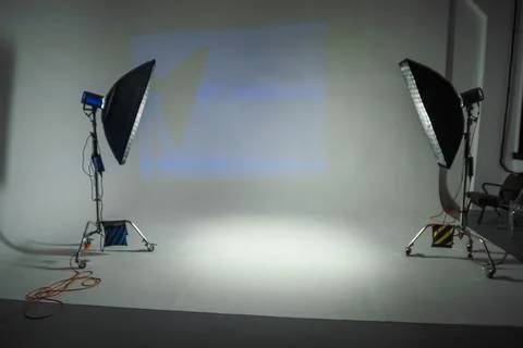 Creative workspace backdrop for commercial advertising photoshoot productio.. Stock Photos