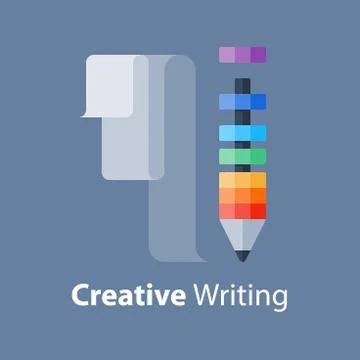 Creative writing concept, design workshop, skill improvement, storytelling co Stock Illustration