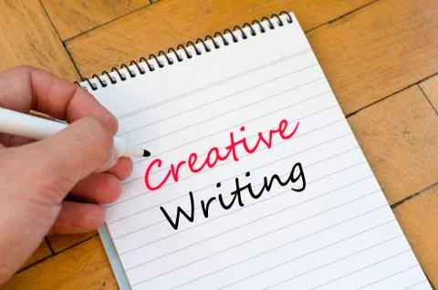 Creative writing concept on notebook Stock Photos