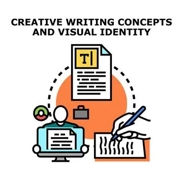 Creative writing content concepts and visual identity development イラスト素材