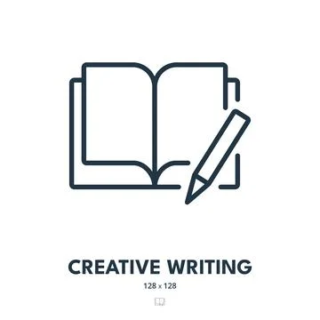 Creative Writing Icon. Writer, Author, Creativity. Editable Stroke Stock Illustration