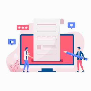 Creative writing illustration concept Stock Illustration