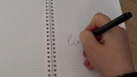 Creative Writing Process Handwriting in a Notebook Stock Footage 327411300