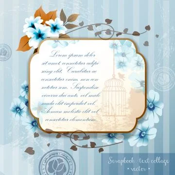Creative Writing Scrapbook Collage with Summer Garden Flowers in Bloom Illustrazione stock