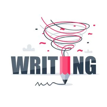 Creative writing, storytelling concept, vector illustration Illustrazione stock