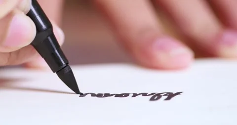 Creative writing techniques home office tutorial indoor close-up 스톡 동영상 313934546