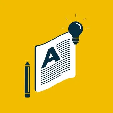Creative writing vector icon concept. Copywriting and storytelling draw idea Stock Illustration