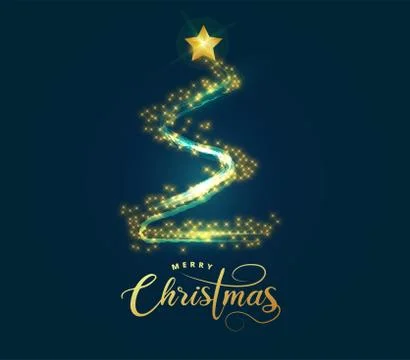 Creative xmas tree made by glitter lighting effect Stock Illustration