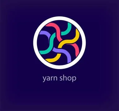 Creative yarn store logo design. Stock Illustration