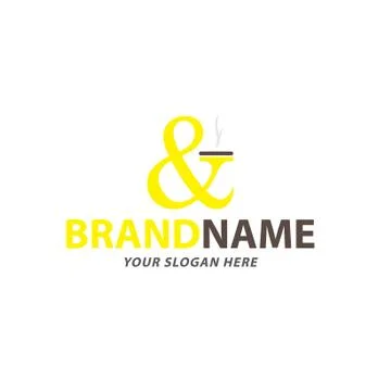 Creative yellow ampersand logo vector design Stock Illustration