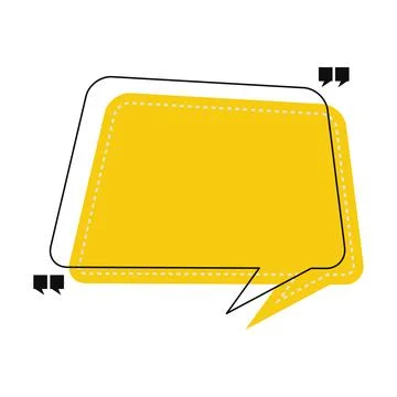 Creative yellow dialog text box banner vector illustration Stock Illustration