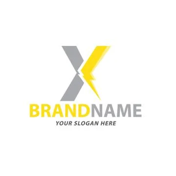 Creative yellow letter x logo design Stock Illustration