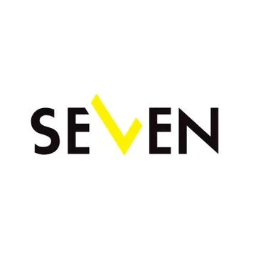 Creative yellow number seven logo design Stock Illustration