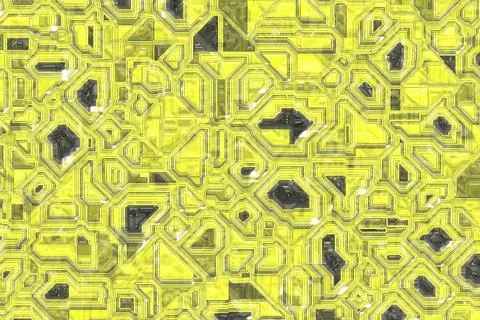 Creative yellow technological optic wire template digitally drawn texture Stock Illustration