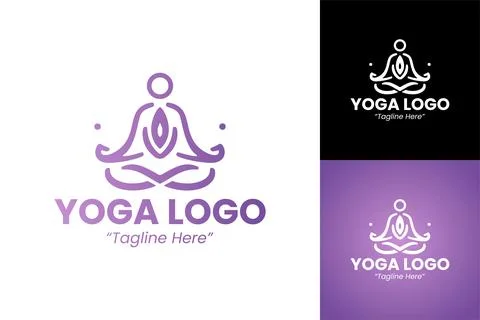 Creative Yoga Studio Logo 스톡 일러스트