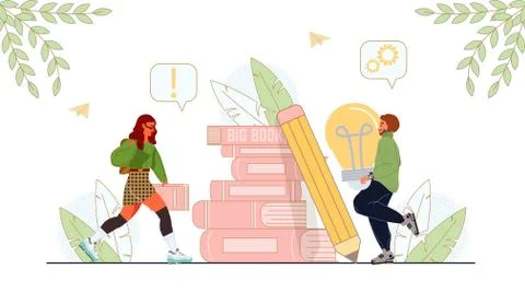 Creative young people collaboration internship Stock Illustration