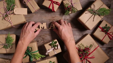 Creative zero waste Christmas concept Stock Footage 144183758