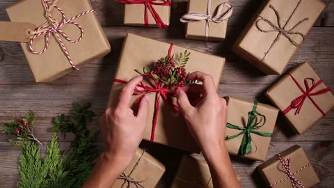 Creative zero waste Christmas concept Stock Footage 144183905