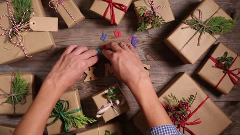 Creative zero waste Christmas concept Stock Footage 144184014