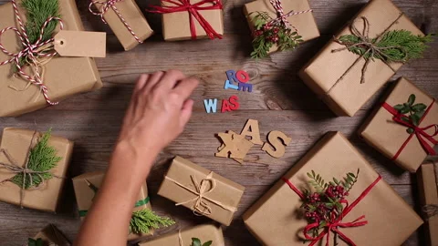 Creative zero waste Christmas concept Stock Footage 144184048