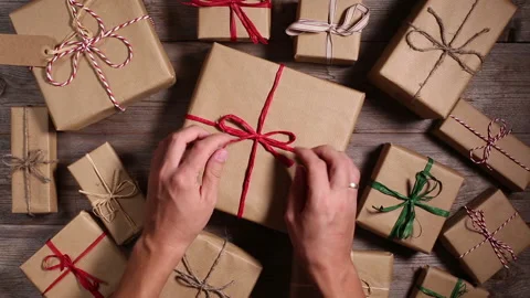 Creative zero waste Christmas concept Stock Footage 144184058