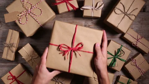 Creative zero waste Christmas concept Stock Footage 144184101