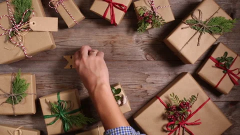 Creative zero waste Christmas concept Stock Footage 144184211