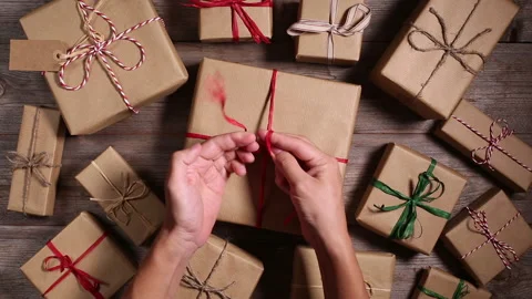 Creative zero waste Christmas concept Stock Footage 144184220