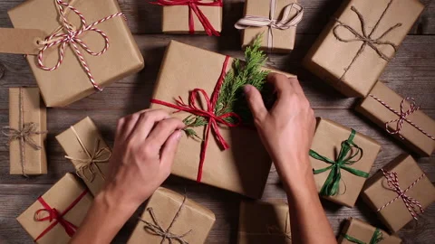 Creative zero waste Christmas concept Stock Footage 144184259