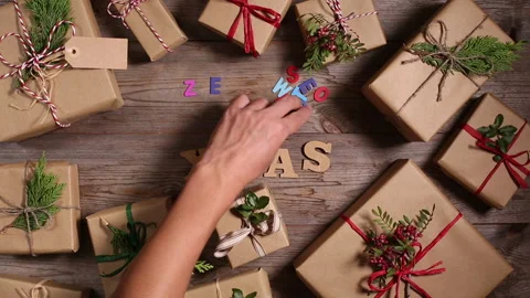Creative zero waste Christmas concept Stock Footage 144184272
