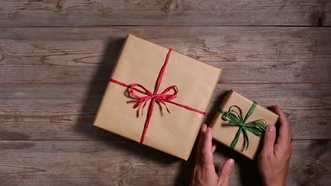 Creative zero waste Christmas concept Stock Footage 144184352