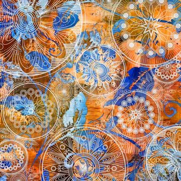 Creative,Color,Full,Ceramic,Wall,Tile,Design 库存插图