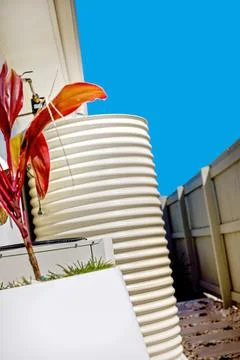 A creatively-constructed backyard Stock Photos