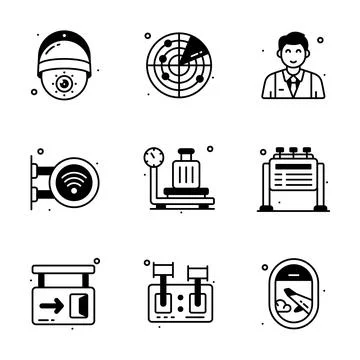 Creatively crafted amazing glyph illustrations set of travel and tourism Ilustración de archivo