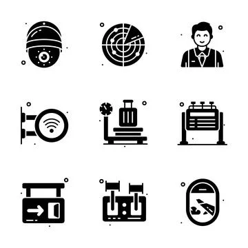 Creatively crafted amazing glyph illustrations set of travel and tourism Ilustración de archivo