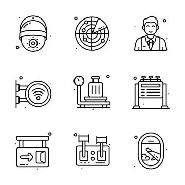 Creatively crafted amazing glyph illustrations set of travel and tourism Ilustración de archivo