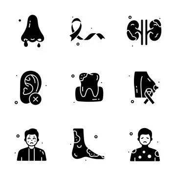 Creatively crafted amazing glyph illustrations set of travel and tourism Illustrazione stock