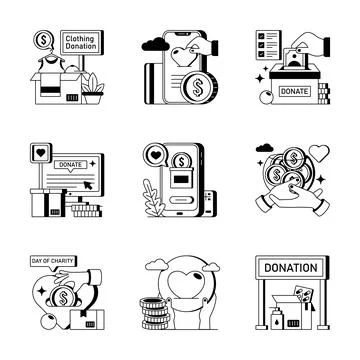Creatively crafted amazing glyph illustrations set of travel and tourism Ilustración de archivo