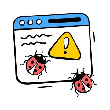 Creatively crafted hand drawn icon of website bug issue, premium vector Stock Illustration