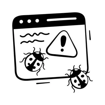 Creatively crafted hand drawn icon of website bug issue, premium vector Stock Illustration
