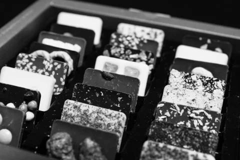Creatively decorated chocolate tablets Foto stock