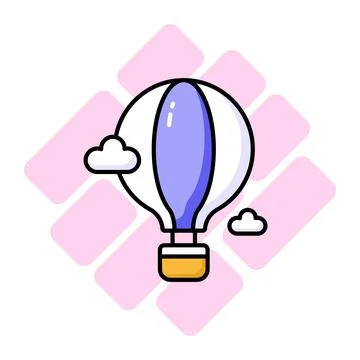 Creatively designed vector of hot air balloon, enjoy the adventure of hot air Stock Illustration