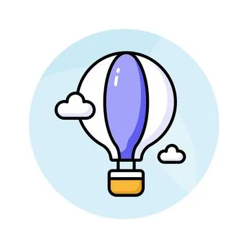 Creatively designed vector of hot air balloon, enjoy the adventure of hot air Stock Illustration
