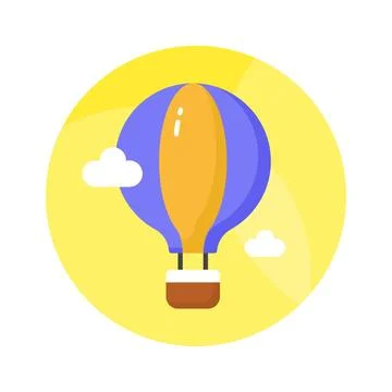Creatively designed vector of hot air balloon, enjoy the adventure of hot air Stock Illustration