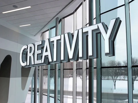 "Creativity" 3D Text Composite Animation Vídeo Stock 70651073