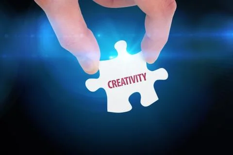 Creativity  against blue background with vignette Stockillustratie